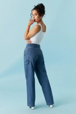 Refuge High-Rise Carpenter Medium Wash Denim Pant 7 Refuge High-Rise Carpenter Medium Wash Denim Pant -Mini Aura Shop 051164643447 58 2