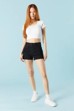 Black Wash Denim Cargo Short 7 Black Wash Denim Cargo Short -Mini Aura Shop 052039077240 01 2 1