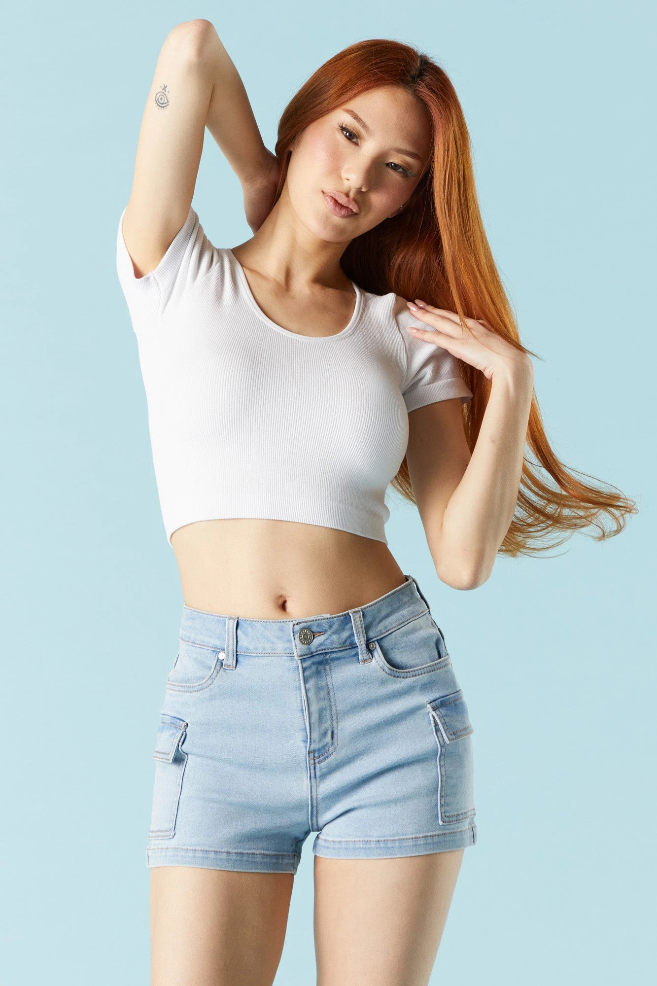 Light Wash Denim Cargo Short 3 Light Wash Denim Cargo Short