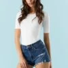 Chelsea Distressed Dark Wash Denim Short