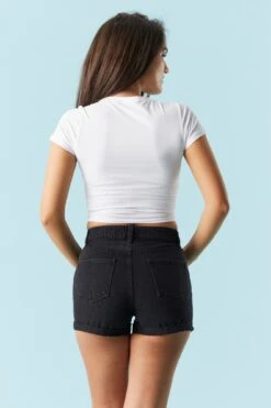 Refuge Mom Black Wash Denim Short 6 Refuge Mom Black Wash Denim Short -Mini Aura Shop 052039668000 01 1 1