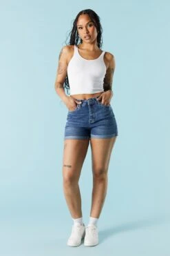 Refuge Mom Dark Wash Denim Short -Mini Aura Shop 052039668002 39 2