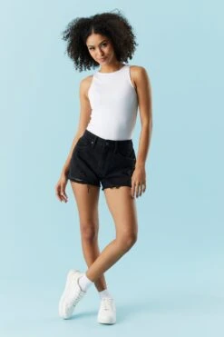 Refuge Chelsea Black Wash Distressed Short 7 Refuge Chelsea Black Wash Distressed Short -Mini Aura Shop 052064641000 01 2 1