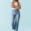 Refuge Medium Wash Crop Wide Leg Jean -Mini Aura Shop 052564641168 58 0
