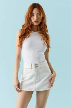 Bull Denim Coloured Mini Skirt -Mini Aura Shop 052665532600 35