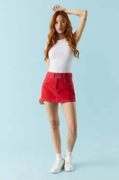 Bull Denim Coloured Mini Skirt -Mini Aura Shop 052665532600 60 2