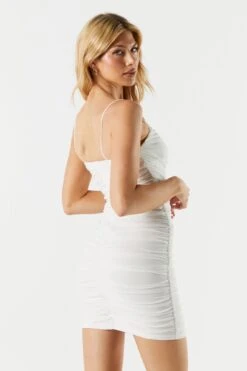 Mesh Corset Ruched Dress -Mini Aura Shop 053003033875 10 1 1