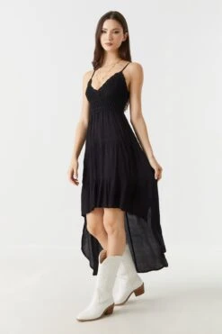 Crochet Top Hi-Low Maxi Dress 22 Crochet Top Hi-Low Maxi Dress -Mini Aura Shop 053159980282 01