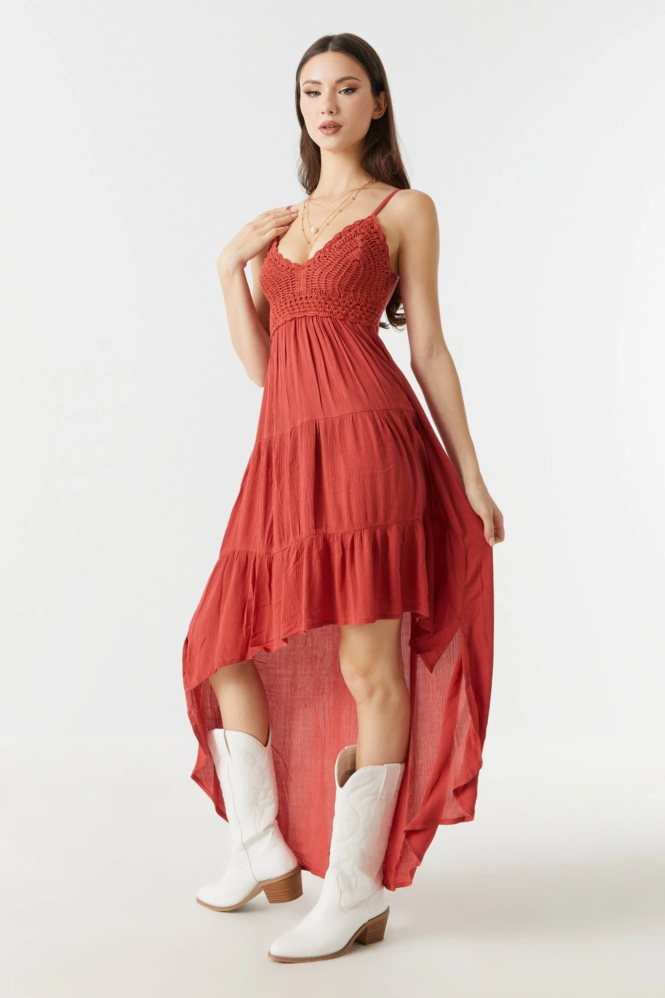 Crochet Top Hi-Low Maxi Dress 4 Crochet Top Hi-Low Maxi Dress - Image 2