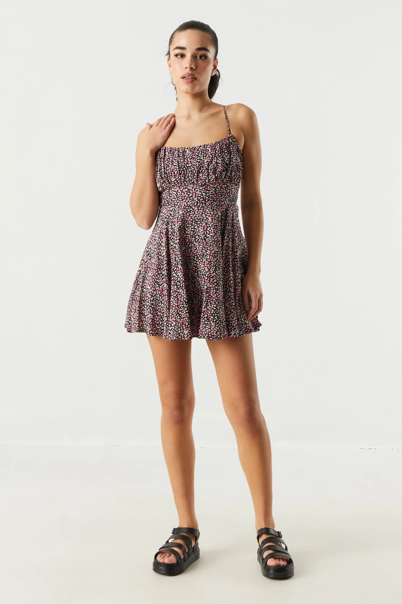 Floral Printed Milkmaid Skater Dress 5 Floral Printed Milkmaid Skater Dress - Image 3