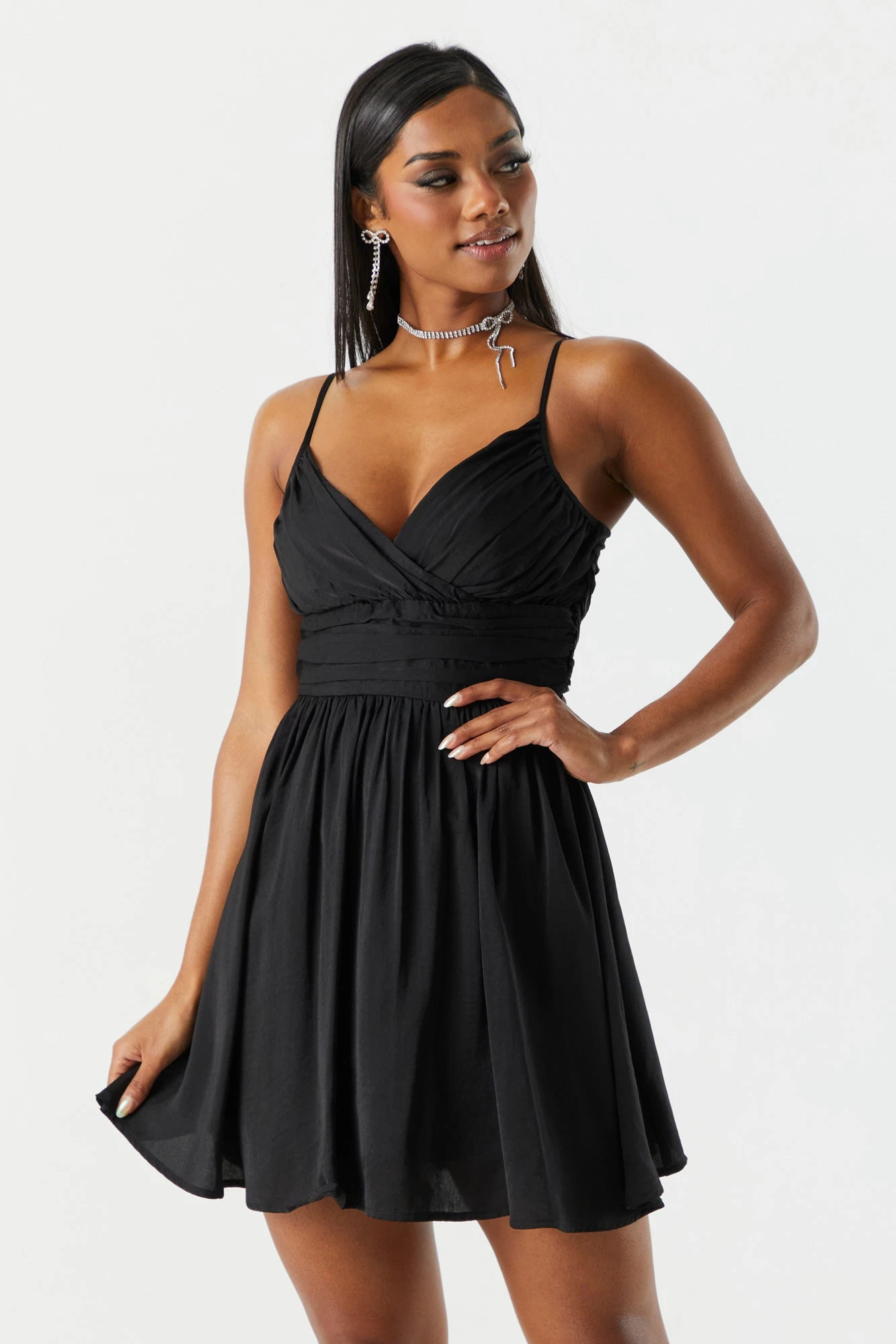 Chiffon Surplice Skater Dress 3 Chiffon Surplice Skater Dress
