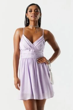 Chiffon Surplice Skater Dress -Mini Aura Shop 053231813711 55 3