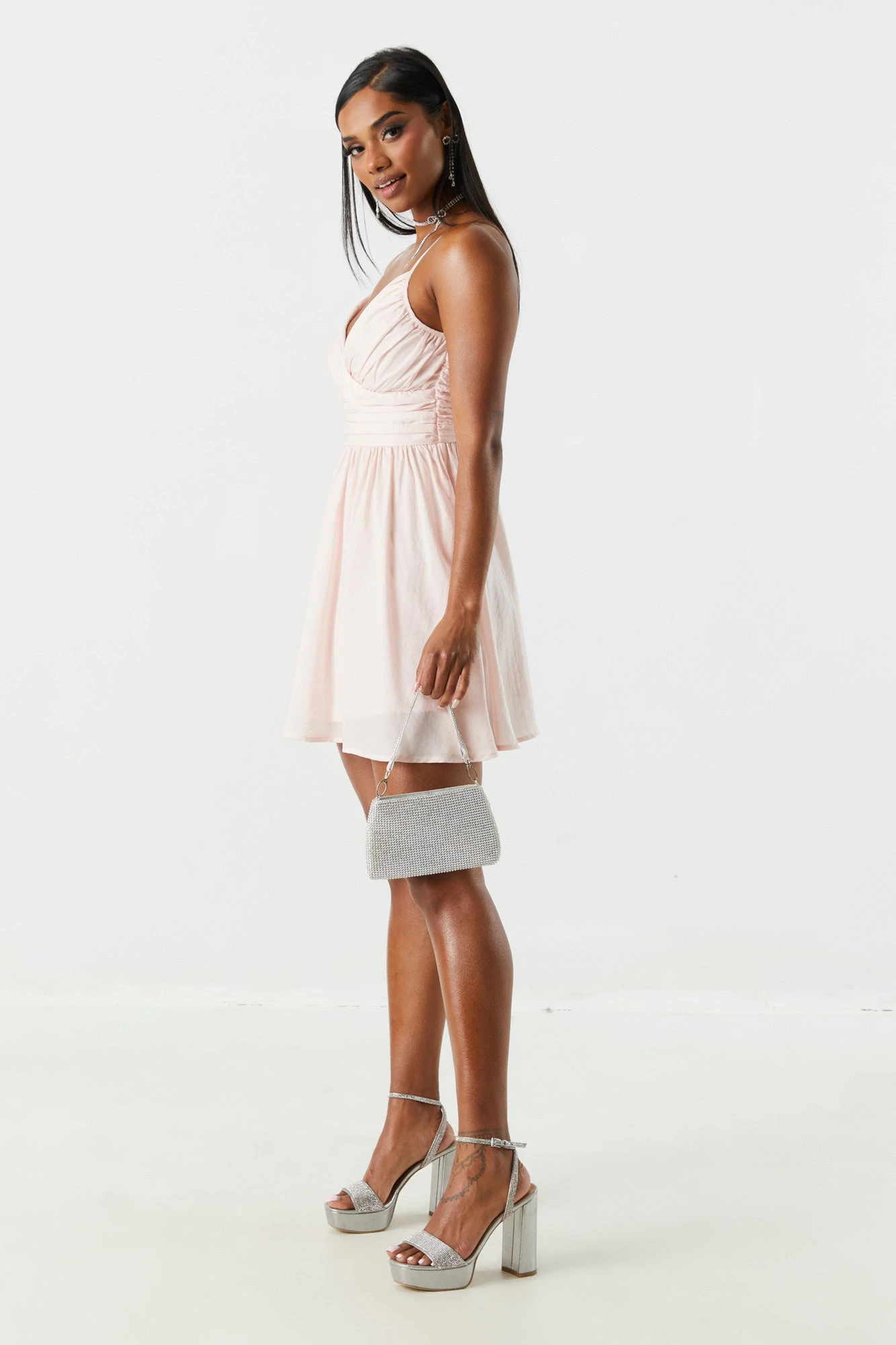 Chiffon Surplice Skater Dress 11 Chiffon Surplice Skater Dress - Image 9