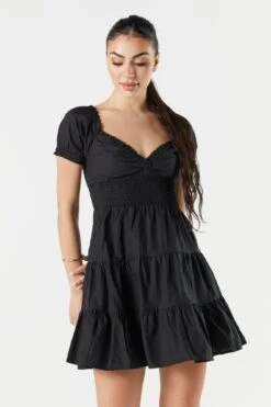 Sweetheart Smocked Tiered Dress -Mini Aura Shop 053244066654 01 3