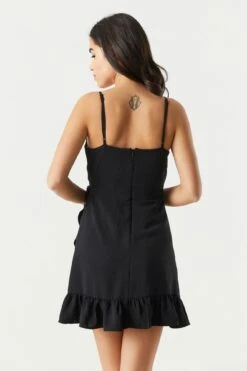 Surplice Ruffled Wrap Dress -Mini Aura Shop 053255953704 01 1