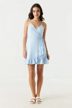 Surplice Ruffled Wrap Dress -Mini Aura Shop 053255953704 45 2