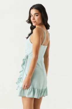 Surplice Ruffled Wrap Dress -Mini Aura Shop 053255953704 49 1