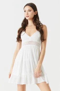 Crochet Top Tiered Mini Dress -Mini Aura Shop 053259980394 10 3