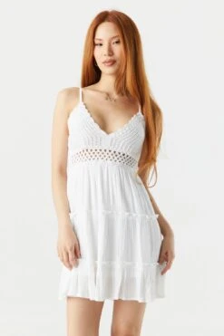 Crochet Tiered Mini Dress 23 Crochet Tiered Mini Dress -Mini Aura Shop 053259983940 10 3