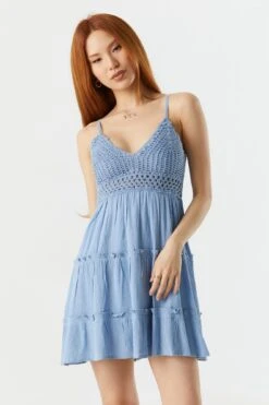 Crochet Tiered Mini Dress 26 Crochet Tiered Mini Dress -Mini Aura Shop 053259983940 45 3