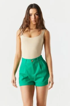 Coloured High Rise Rolled Cuff Short -Mini Aura Shop 053431831339 30