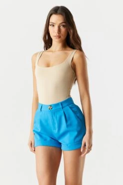 Coloured High Rise Rolled Cuff Short -Mini Aura Shop 053431831339 40
