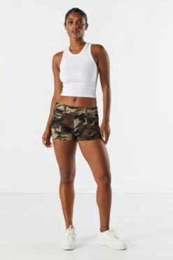 Camo Poplin Low Rise Cargo Short -Mini Aura Shop 053439071355 96 2