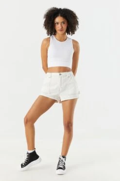 High Rise Denim Carpenter Short -Mini Aura Shop 053465531618 10 2 4a5ac072 3abc 40fd 9b72 e1750c368f95