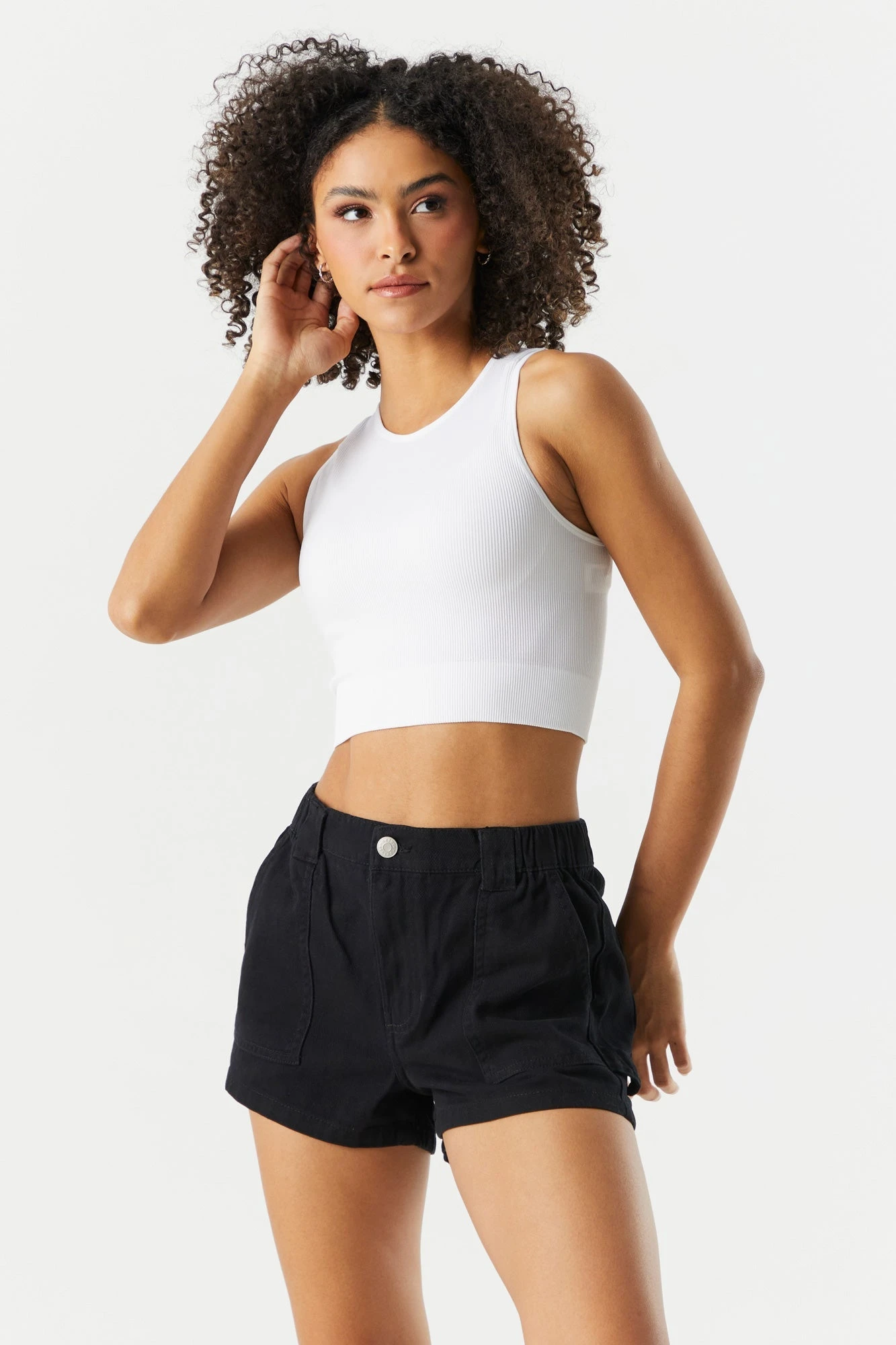 High Rise Denim Carpenter Short 9 High Rise Denim Carpenter Short - Image 7