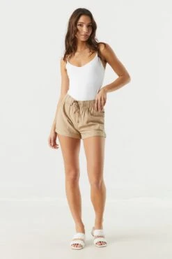 Linen Drawstring Short 39 Linen Drawstring Short -Mini Aura Shop 053465532001 90 2