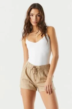 Linen Drawstring Short 37 Linen Drawstring Short -Mini Aura Shop 053465532001 90