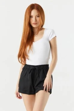 Self Tie Paperbag Short 23 Self Tie Paperbag Short -Mini Aura Shop 053465532317 01