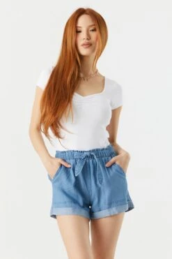 Self Tie Paperbag Short 32 Self Tie Paperbag Short -Mini Aura Shop 053465532317 58