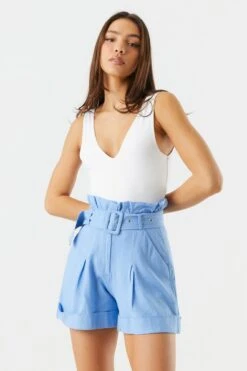 High Rise Belted Paperbag Short -Mini Aura Shop 053465533441 40