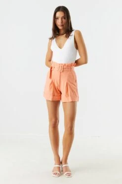 High Rise Belted Paperbag Short -Mini Aura Shop 053465533441 69 2