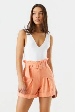 High Rise Belted Paperbag Short -Mini Aura Shop 053465533441 69