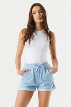 Basic Fleece Rolled Short