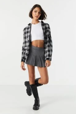 Classic Plaid Button-Up Top -Mini Aura Shop 070201171335 01 2