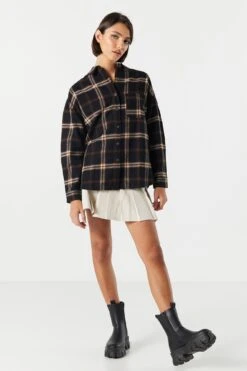 Classic Plaid Button-Up Top -Mini Aura Shop 070201171335 20 2