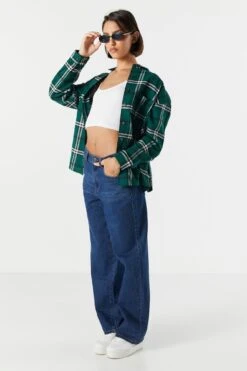 Classic Plaid Button-Up Top -Mini Aura Shop 070201171335 30 2