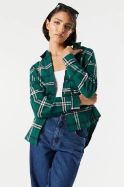 Classic Plaid Button-Up Top -Mini Aura Shop 070201171335 30