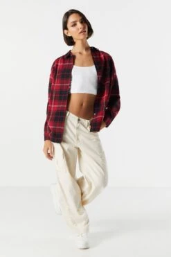 Classic Plaid Button-Up Top -Mini Aura Shop 070201171335 60 2