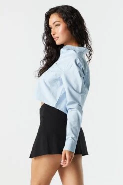 Poplin Cropped Button-Up Shirt -Mini Aura Shop 070231811337 40 1