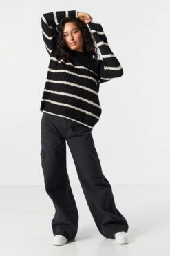 Oversized Striped Chunky Sweater -Mini Aura Shop 070524850410 01 2