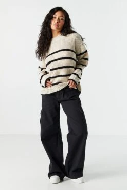 Oversized Striped Chunky Sweater -Mini Aura Shop 070524850410 16 2