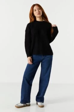 Oversized Waffle Knit Sweater 19 Oversized Waffle Knit Sweater -Mini Aura Shop 070524854100 01 2