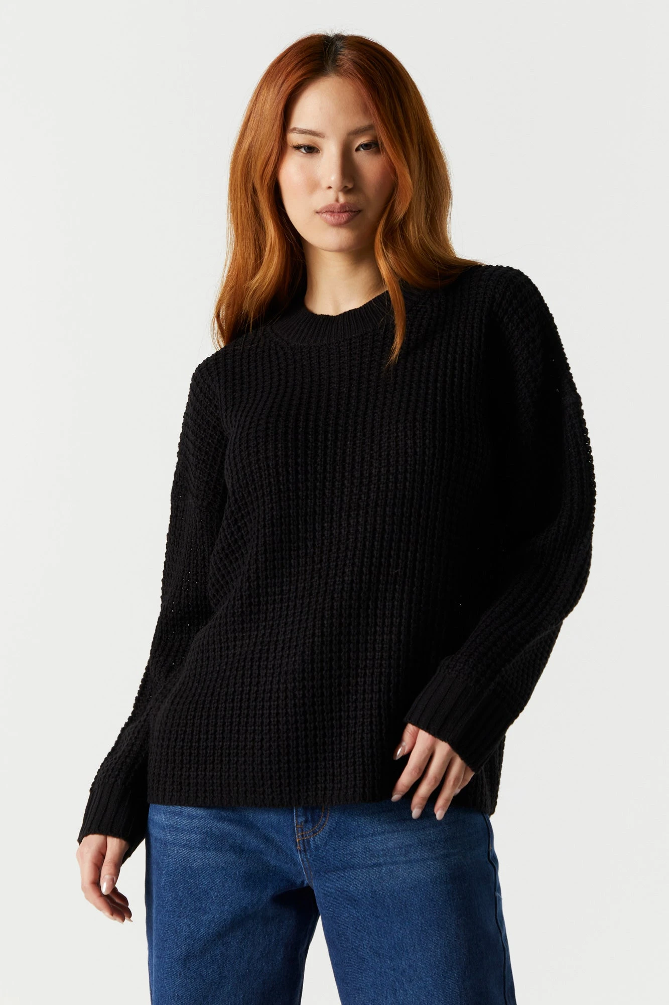 Oversized Waffle Knit Sweater 6 Oversized Waffle Knit Sweater - Image 4