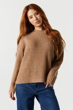 Oversized Waffle Knit Sweater