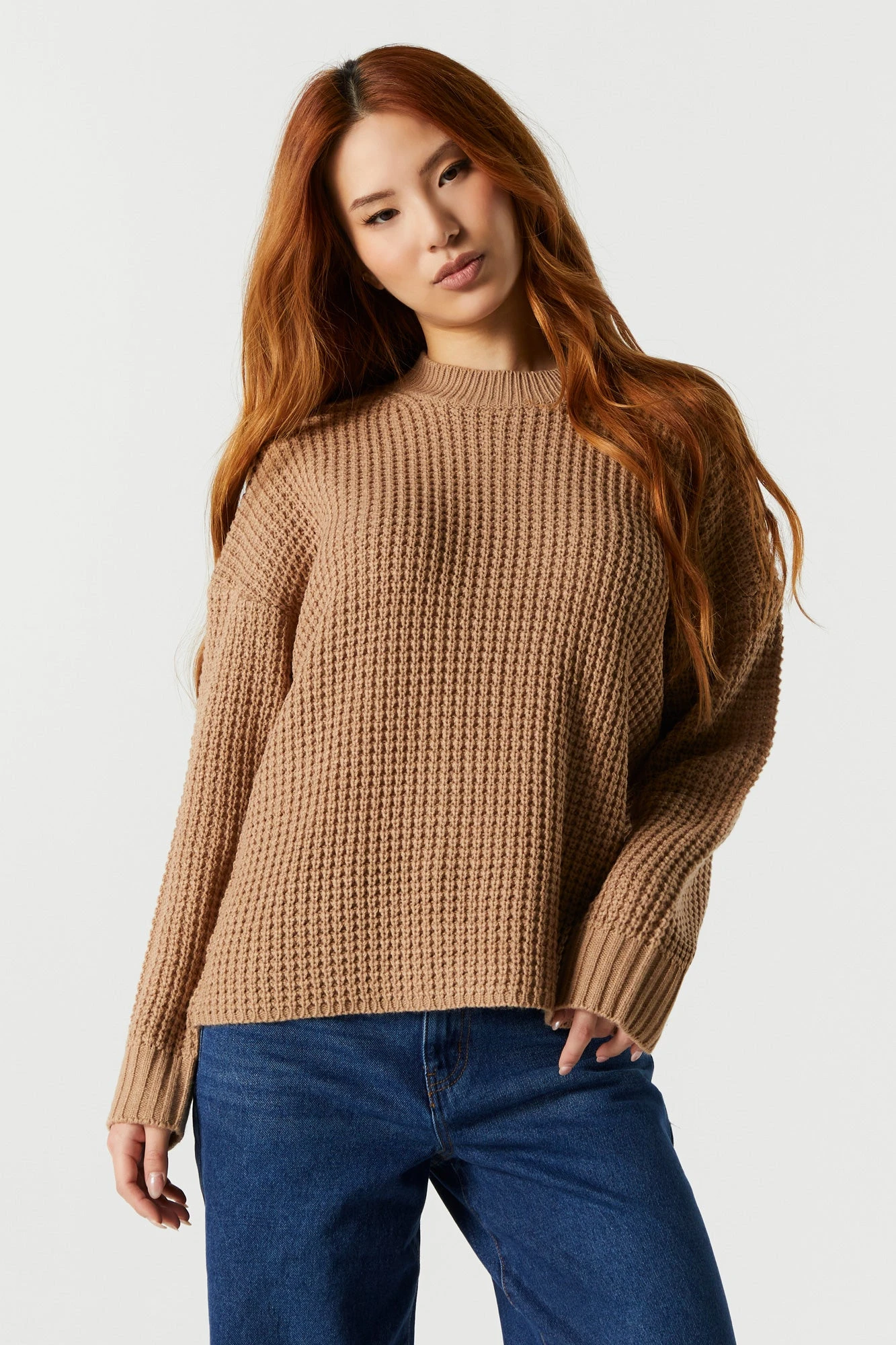 Oversized Waffle Knit Sweater 3 Oversized Waffle Knit Sweater