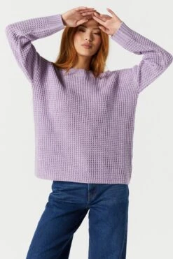 Oversized Waffle Knit Sweater 23 Oversized Waffle Knit Sweater -Mini Aura Shop 070524854100 55